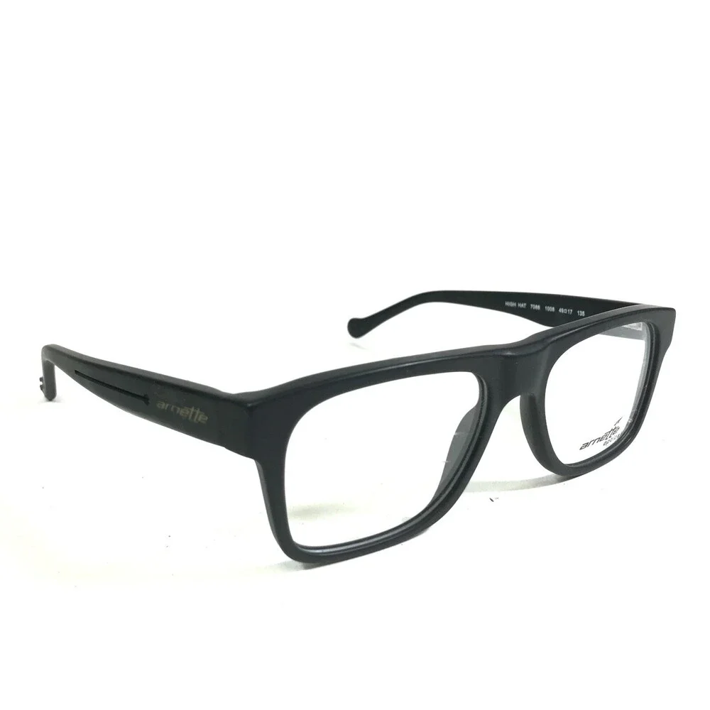 Arnette HIGH HAT 7086 1008 Eyeglasses Frames Black Square Full Rim 49-17-135